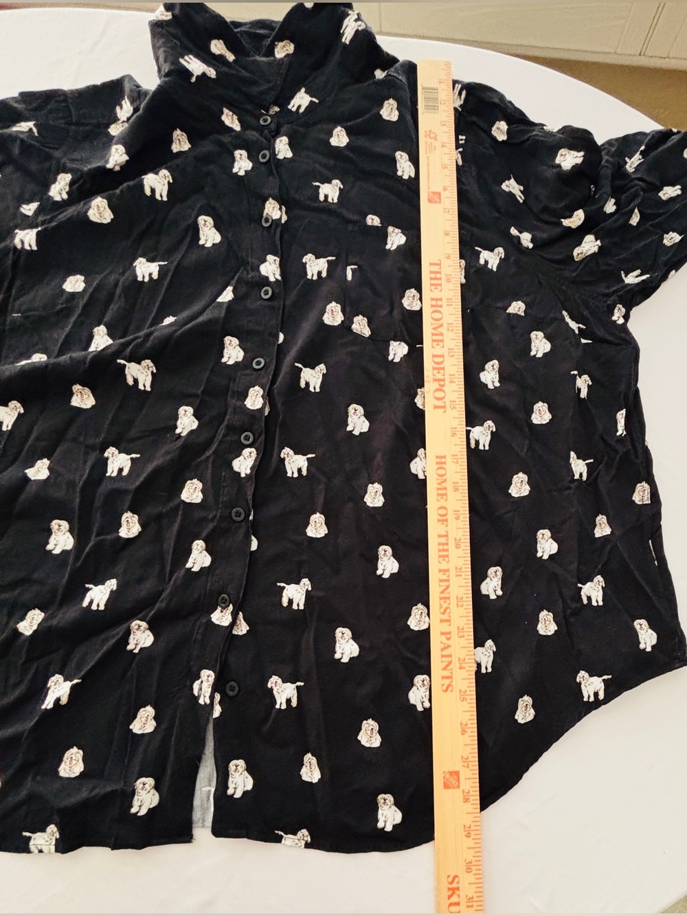 Black Lizzie Torrid LS Button Up Blouse in Women’s Size 3x Novelty Print - Picture 8 of 12